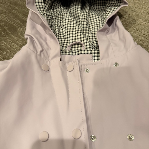 Mango purple lined rain jacket with hood girls size 8 - Picture 2 of 6